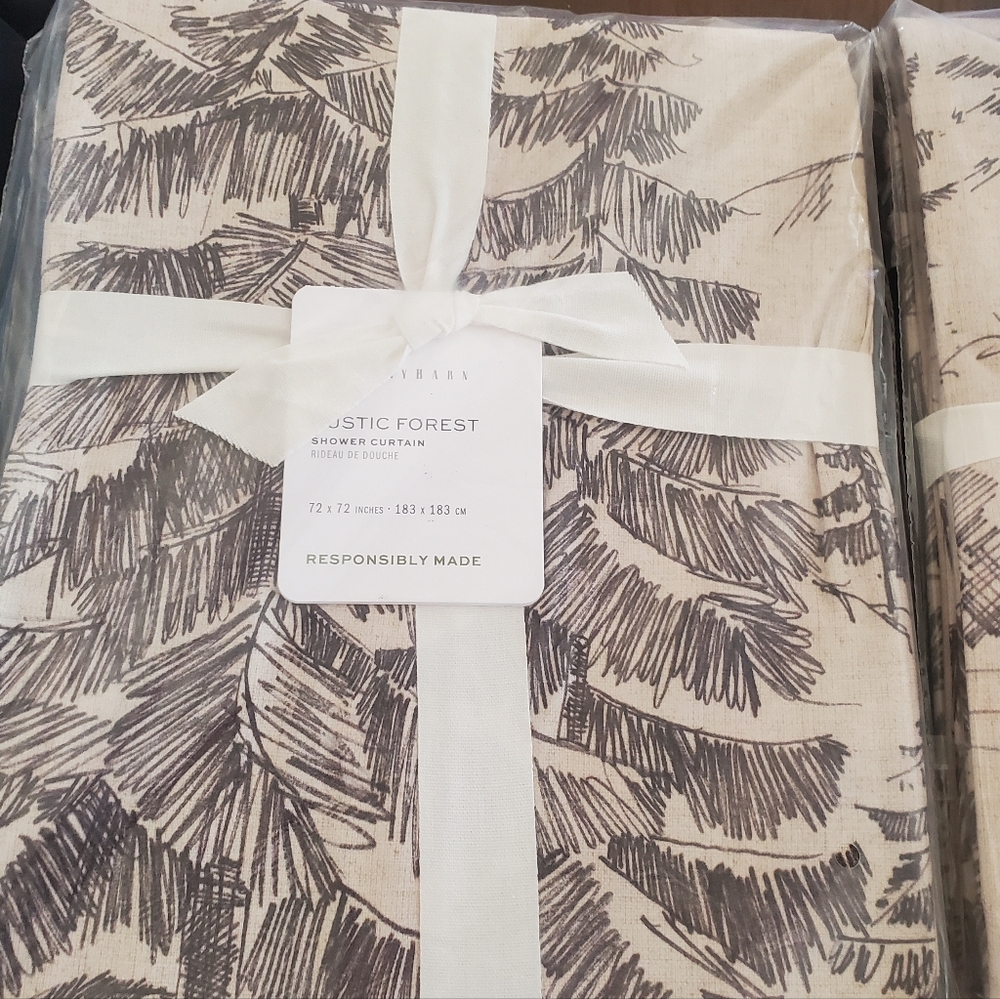 NWT Pottery Barn Rustic Forest 100% Cotton Shower Curtain 72×72" - Picture 12 of 12